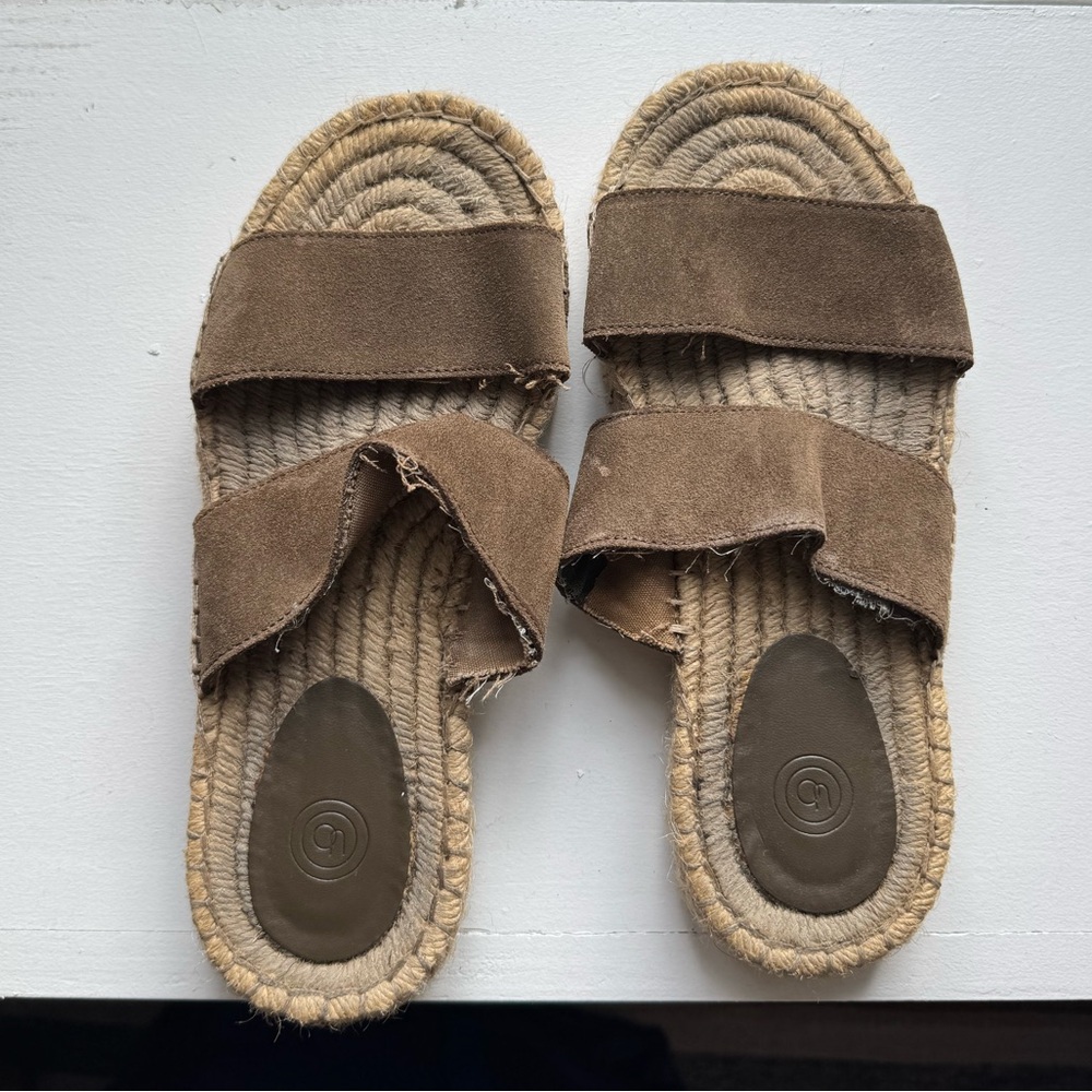 Urban Outfitters Brown Suede Espadrille Sandals